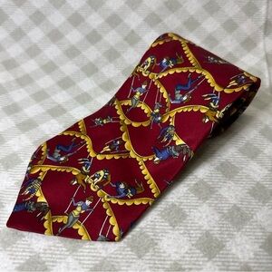 KIESELSTEIN-CORD Red Yellow Blue Trapeze Figures 100% Silk Tie - Italian Made